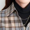 Refined Plaid Retro Design Blouse