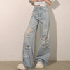 Women New Modern Tie Hole High Denim