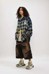 Paint-Splash Plaid Womens Flexible Top