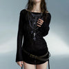Time-Worn Tattoo Print Ribbed Knitted T-Shirt