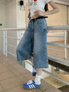 Versatile Blue Faded Relaxed Denim Shorts