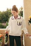 French Cut Polo Neck Sweatshirt