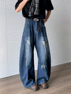 Yırtık Detaylı Baggy Jean Pantolon, stil görünüm — Navra Wear