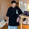 Grizzly Print Big-Silhouette Seoul-Style T-Shirt