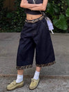 Wild Print Mosaic Timeless Cropped Denim Shorts