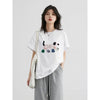 Pup-Print Sewn-Detail Laid-Back Short T-Shirt