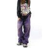 Purple Oversized Bell Leg Utility Denim