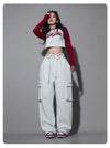 White Grey Dance Trousers