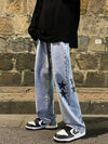Stellar Print Oversized Denim Trousers