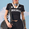 Nostalgia Washed-Out Aesthetic V-Neck Cropped T-Shirt