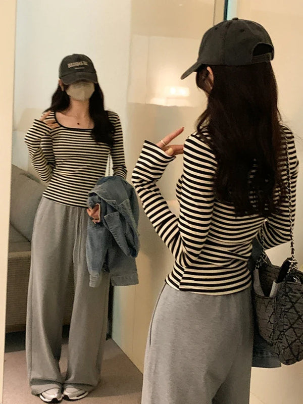 Slim Fit K-Wave Color Block T-Shirt alternatif görünüm
