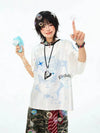 Retro-Faded Harajuku Style Darkwave Cartoon Print T-Shirt