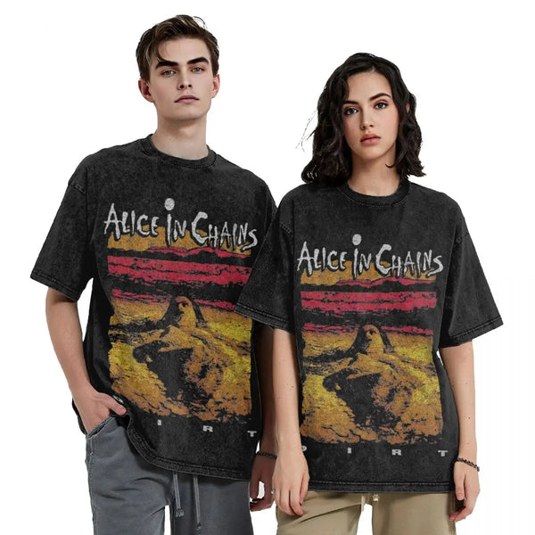Chains Concrete-Jungle Tee Faded-Wash T-Shirt