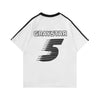 Vibrant Stamped Double Sided Short Sleeve V-Neck T-Shirt