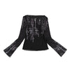 Edgy Obsidian Mesh Cropped Women T-Shirt