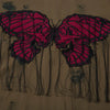Boxy-Fit Grit-Style Wings-Print Needle-Art Color-Burst T-Shirt