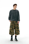 Modern Jungle Camo Utility Denim Shorts