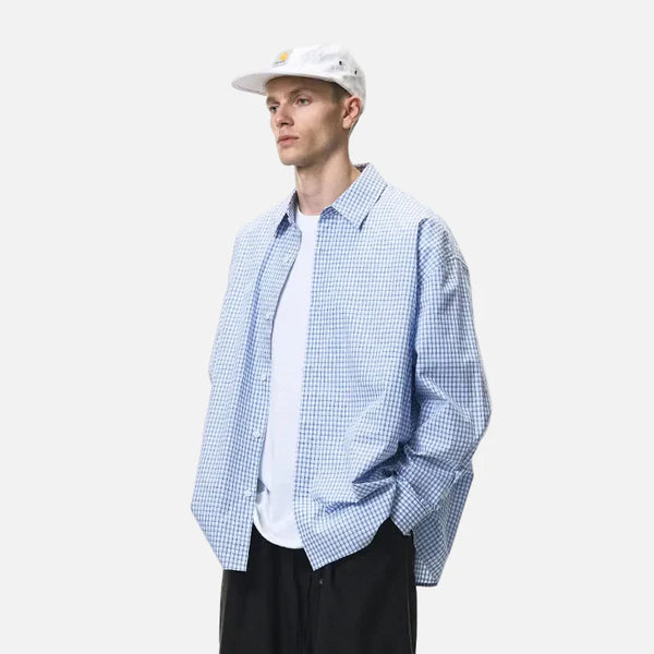 Soft Pleat Checker Cotton Everyday Shirt alternatif görünüm
