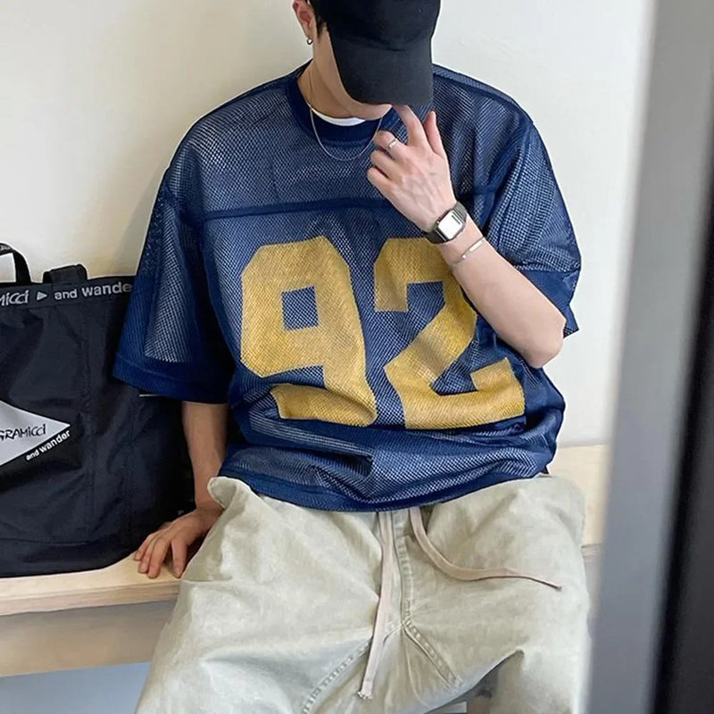 Men Airflow Mesh Layering Ball T-Shirt