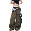 Wide Leg Patchwork Pantolon, kombin görünüm — Navra Wear