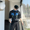 Vintage Oversize Çiçek Desenli Gömlek, kombin görünüm — Navra Wear