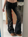 Botanical Stitched Bell Denim