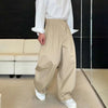Wide Leg Patchwork Pantolon, yakın çekim — Navra Wear
