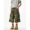 Heavy-Duty Metro Woodland Wide Leg Utility Denim Shorts