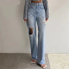 Chic High-Rise Torn Denim