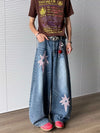 Baggy Yıldız Baskılı Jean Pantolon, kombin görünüm — Navra Wear