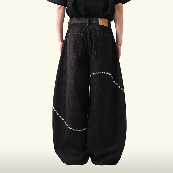 Western Style Classic Easy Cut Stitched Denim alternatif görünüm
