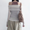 Off-Shoulder Visual Print Top