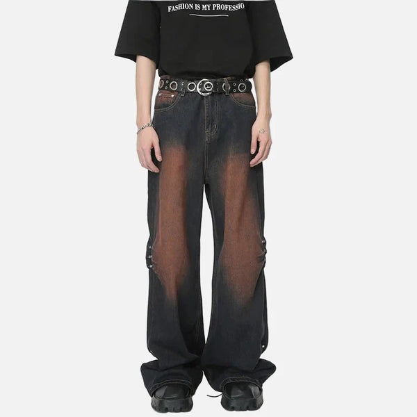 Metro Stud Bell Leg Denim alternatif görünüm