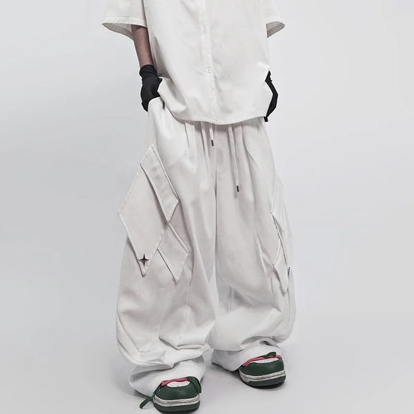 Faded Detail Stretch Waist Street Pants alternatif görünüm