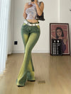 Women Heritage Green High-Rise Bell Denim