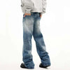 Lightning Pattern Bell Leg Denim Trousers