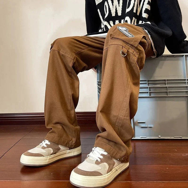 Solid Baggy Street Wide-Leg