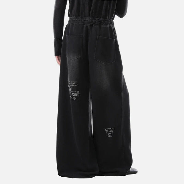 Vintage Harf Baskılı Jogger alternatif görünüm