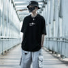 Geometric Print Techwear Rebel-Cut Style T-Shirt