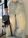 Sleek Faded High-Rise Bell Leg Denim