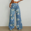 Heritage Flower Mid-Waisted Relaxed Classic Leg Denim