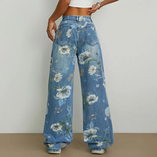 Heritage Flower Mid-Waisted Relaxed Classic Leg Denim alternatif görünüm