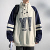 Contrast Patch Pullover Sweatshirt
