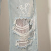 Women New Modern Tie Hole High Denim