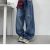 Classic Sleek Plaid Printed Relaxed Denim