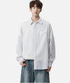 Fine Line Stripe Boxy Fit Long Shirt
