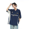 Oversize Needle-Art All-American Style Letter T-Shirt