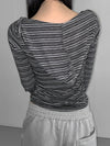 Fitted Striped Long Sleeve Sweatshirt