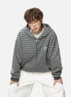 Y2K Çizgili Oversize Sweatshirt, kombin görünüm — Navra Wear