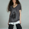 Retro-Faded Grit-Style Aesthetics Graffiti Print T-Shirt